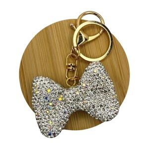 Elegant Silver Bow Keychain
